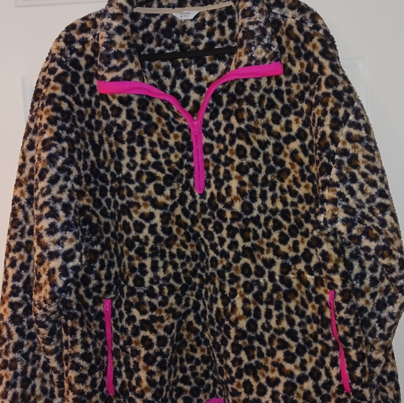 Crown Ivy Women's Animal Print Sherpa Jacket Size L - Picture 3 of 10